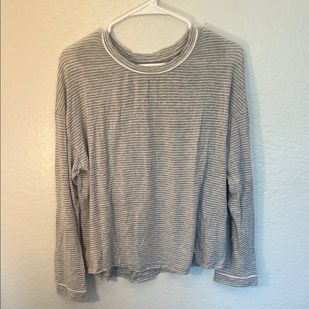 Stars Above Gray Ribbed Sweatshirt Pajamas